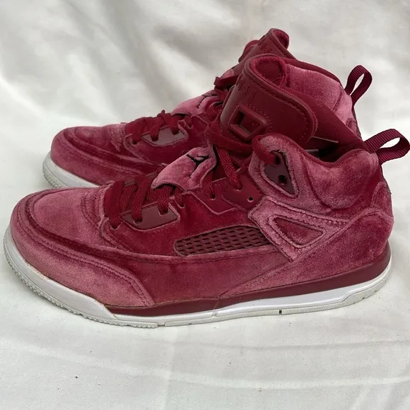 Air Jordan spizike velvet noble red high top sneakers youth sz 3y