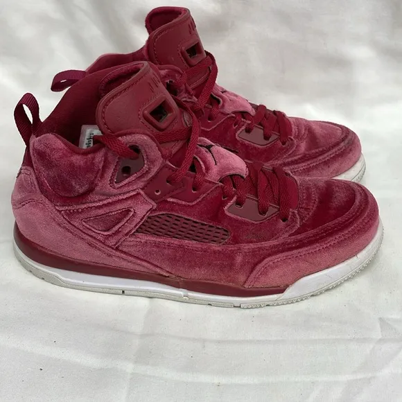 Air Jordan spizike velvet noble red high top sneakers youth sz 3y