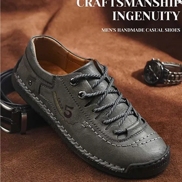 alcubieree Mens Leather Casual Shoes Comfortable Fashion