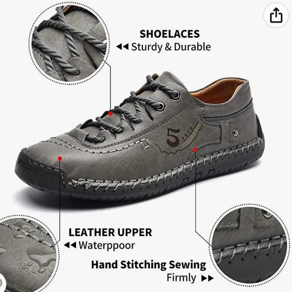 alcubieree Mens Leather Casual Shoes Comfortable Fashion