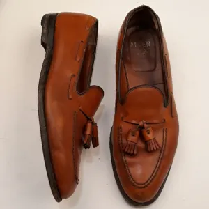ALDEN Walnut Brown Leather Tassel Loafers 11.5 B Mens Dress Shoes‎