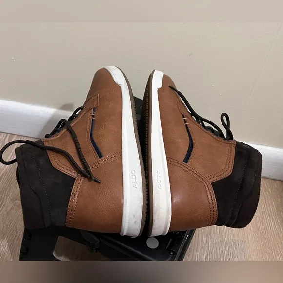 Aldo Brown Cognac High Top Sneakers Size 9.5