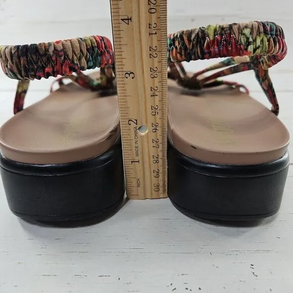 Alegria PG Lite ROZ Get Away EU 39‎ US 9 Strappy Tan Floral Slingback Sandals