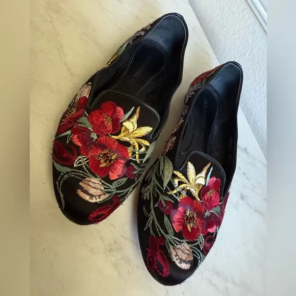 ALEXANDER MCQUEEN Floral Embroidered Ballet Flats
