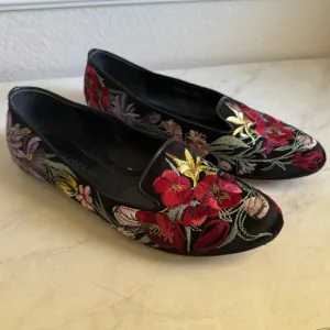 ALEXANDER MCQUEEN Floral Embroidered Ballet Flats