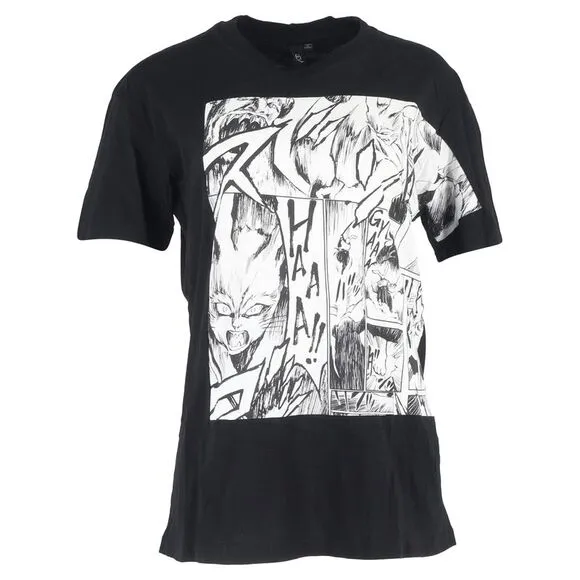 Alexander Mcqueen Manga Print T-Shirt in Black Cotton