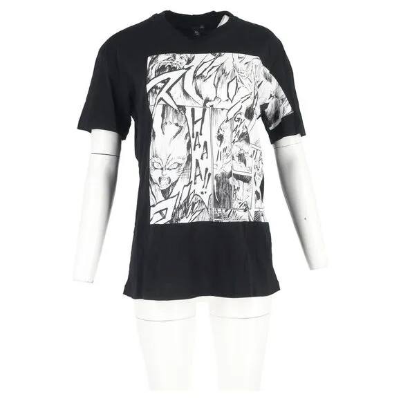 Alexander Mcqueen Manga Print T-Shirt in Black Cotton