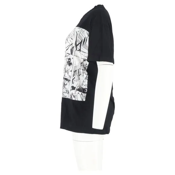 Alexander Mcqueen Manga Print T-Shirt in Black Cotton