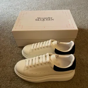 Alexander McQueen White and Black Platform Sneakers