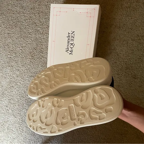 Alexander McQueen White and Black Platform Sneakers
