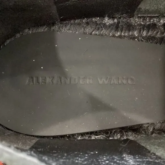 ALEXANDER WANG Devon Leather Zip-Up Espadrilles Size 9