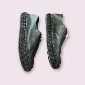 ALEXANDER WANG Devon Leather Zip-Up Espadrilles Size 9