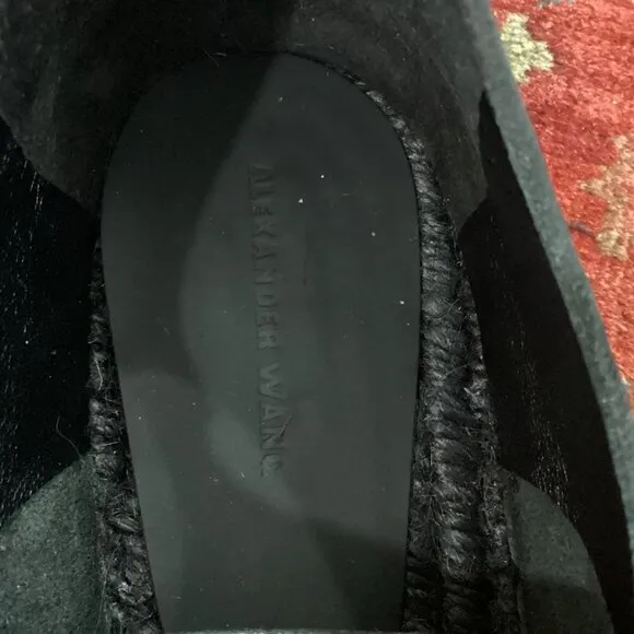 ALEXANDER WANG Devon Leather Zip-Up Espadrilles Size 9