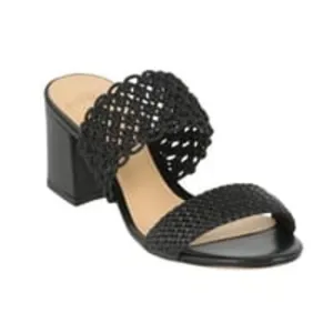 Alexandre Birman Black Lanny Macramé &amp; Leather Slides Sandals Size 37