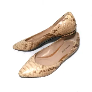 Alexandre Birman Nude Snakeskin Pointed Flats