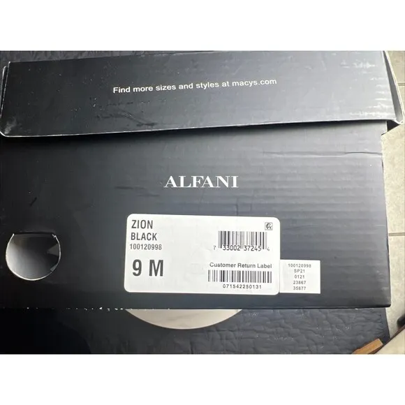 ALFANI Black Padded Zion Round Toe Slip On Loafers Dress Shoes 9M: NIB