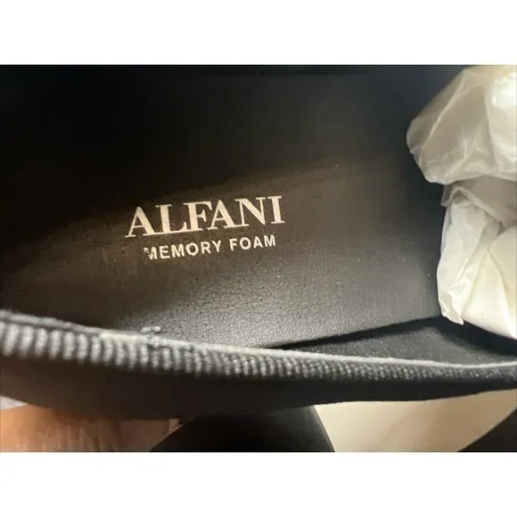 ALFANI Black Padded Zion Round Toe Slip On Loafers Dress Shoes 9M: NIB