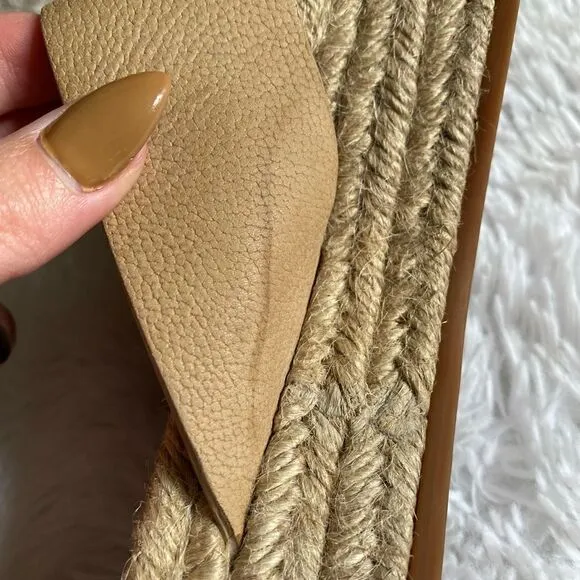 All Saints Harlem Leather Espadrilles Platform Sandals Size 40 US Size 9.5