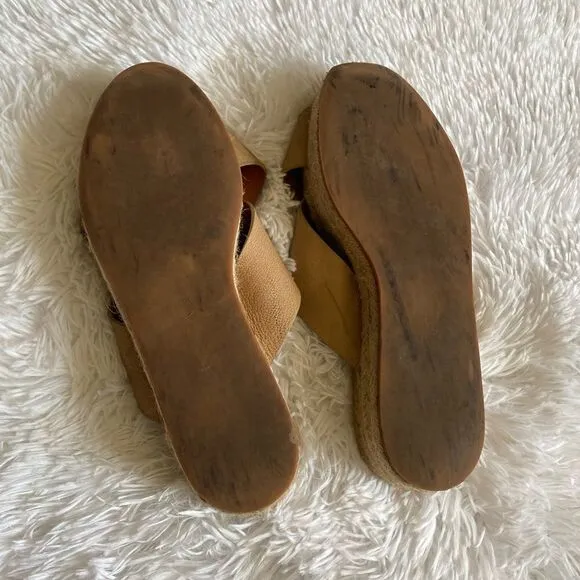 All Saints Harlem Leather Espadrilles Platform Sandals Size 40 US Size 9.5