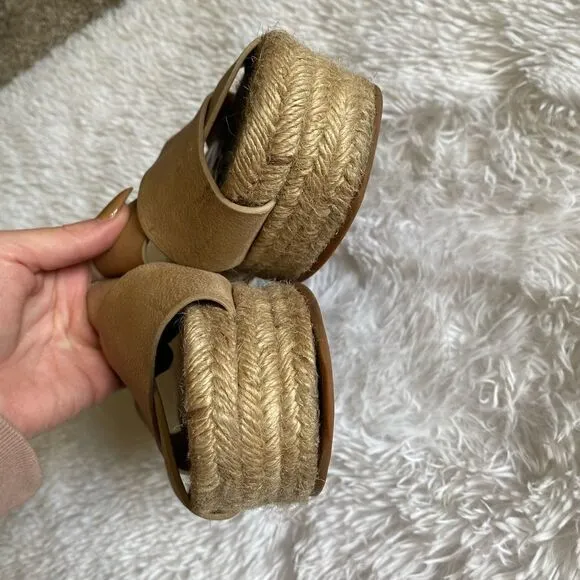 All Saints Harlem Leather Espadrilles Platform Sandals Size 40 US Size 9.5