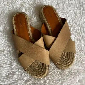 All Saints Harlem Leather Espadrilles Platform Sandals Size 40 US Size 9.5
