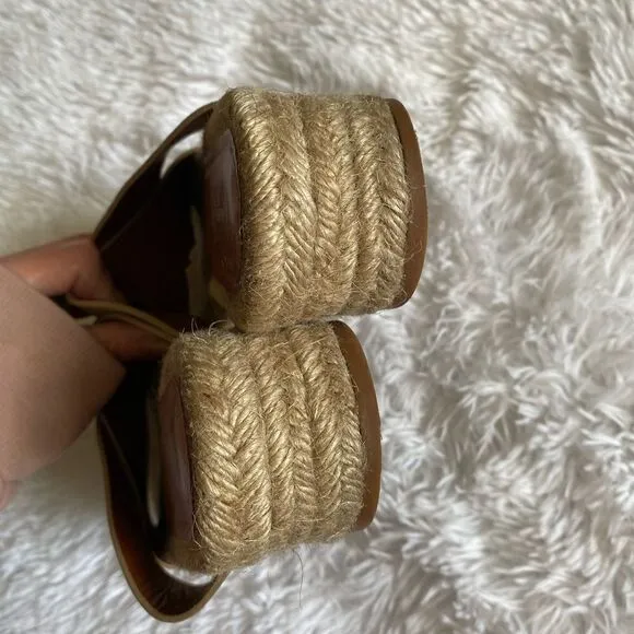 All Saints Harlem Leather Espadrilles Platform Sandals Size 40 US Size 9.5