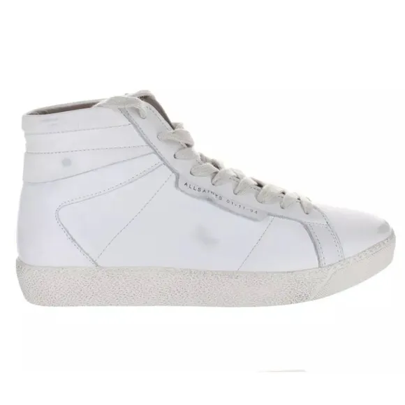 All Saints Miles Hi Top white leather lace up men’s sneakers Sz 40EU  US 7 new