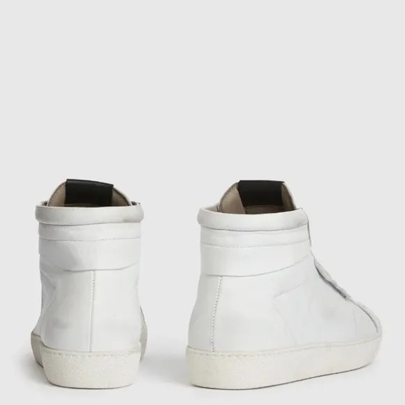 All Saints Miles Hi Top white leather lace up men’s sneakers Sz 40EU  US 7 new