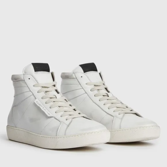 All Saints Miles Hi Top white leather lace up men’s sneakers Sz 40EU  US 7 new