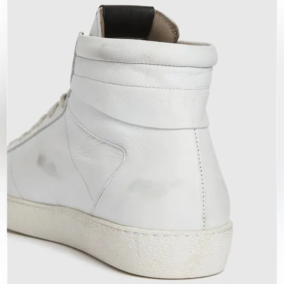 All Saints Miles Hi Top white leather lace up men’s sneakers Sz 40EU  US 7 new