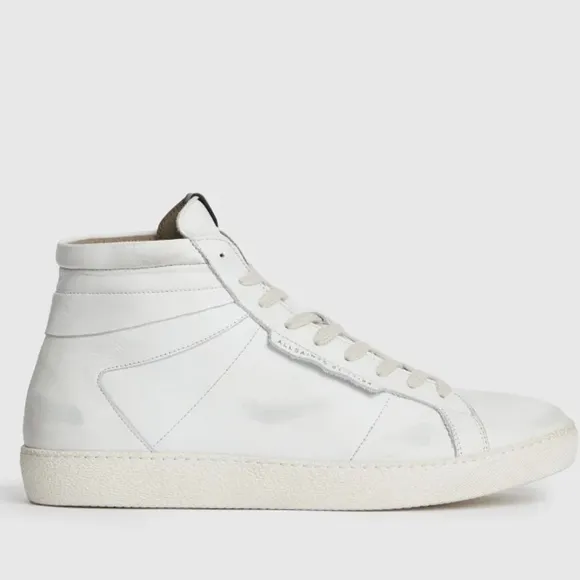 All Saints Miles Hi Top white leather lace up men’s sneakers Sz 40EU  US 7 new