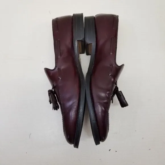 Allen Edmonds 10 GRAYSON Wing Tip Red Leather Tassel Dress Shoes Slip On Loafers