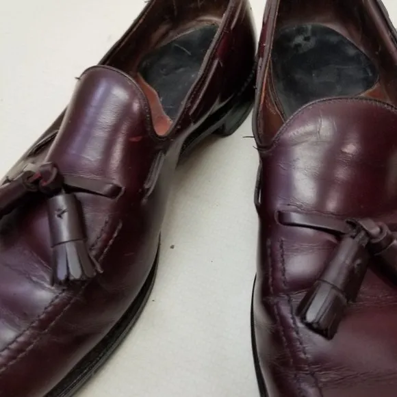 Allen Edmonds 10 GRAYSON Wing Tip Red Leather Tassel Dress Shoes Slip On Loafers