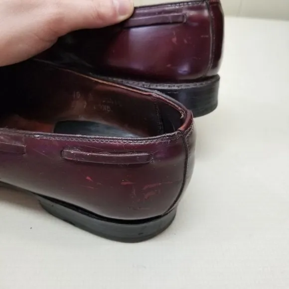 Allen Edmonds 10 GRAYSON Wing Tip Red Leather Tassel Dress Shoes Slip On Loafers