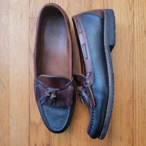 Allen Edmonds 13 NASHUA Wing Tip Brown Black Leather Tassel Dress Shoes Slip On