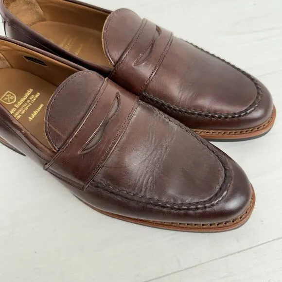 Allen Edmonds Addison Leather Penny Loafers Men 9.5 D Brown Preppy Classic NEW
