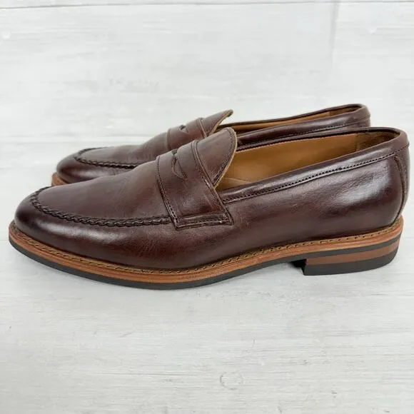 Allen Edmonds Addison Leather Penny Loafers Men 9.5 D Brown Preppy Classic NEW