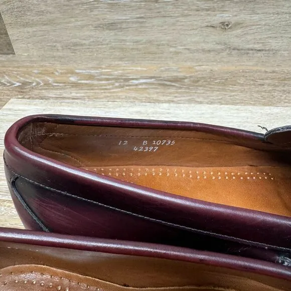 Allen Edmonds &quot;Stowe&quot; Burgundy Moc Toe Tassel Loafer Men's Size 12