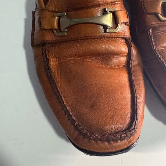 allen edmonds brown leather size 10 mens loafer style shoes