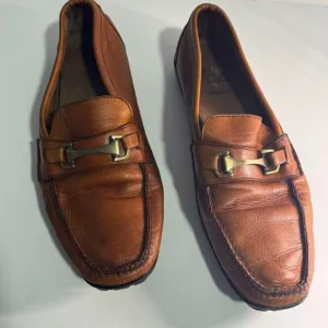 allen edmonds brown leather size 10 mens loafer style shoes