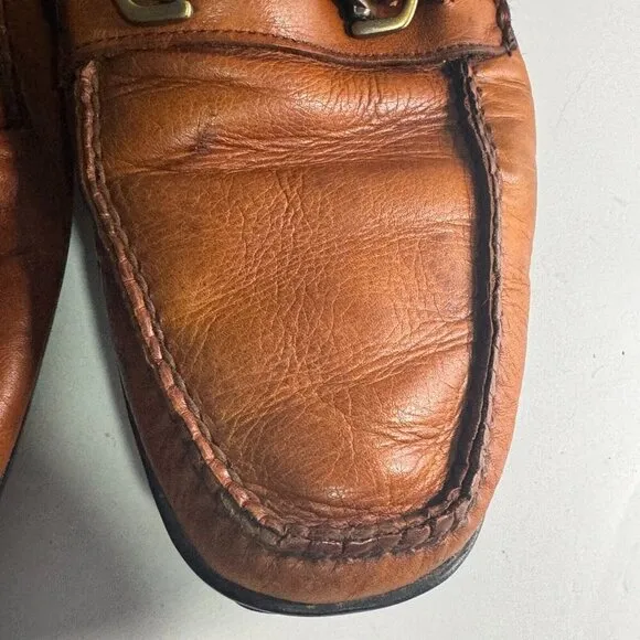 allen edmonds brown leather size 10 mens loafer style shoes