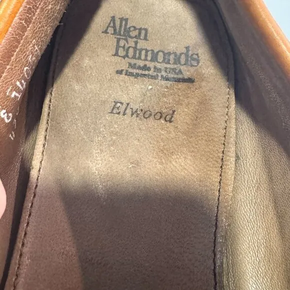 allen edmonds brown leather size 10 mens loafer style shoes