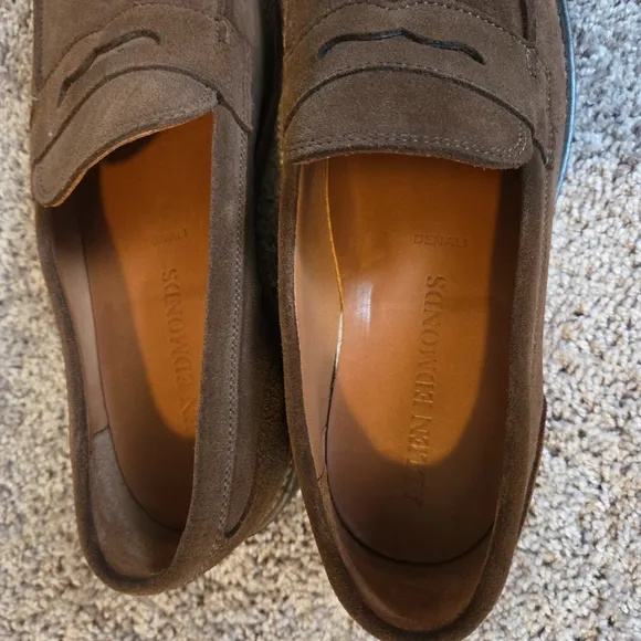 Allen Edmonds Brown Suede Penny Loafers