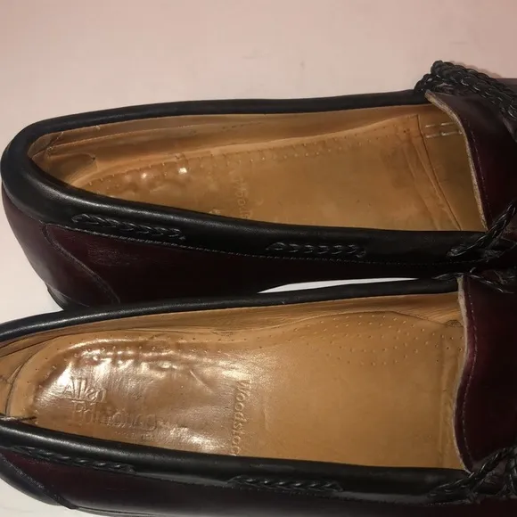 Allen Edmonds Cardamon and Black Woodstock Kiltie Leather Loafers