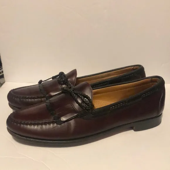 Allen Edmonds Cardamon and Black Woodstock Kiltie Leather Loafers
