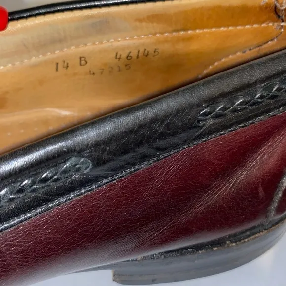 Allen Edmonds Cardamon and Black Woodstock Kiltie Leather Loafers