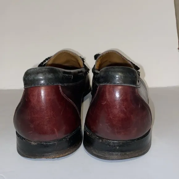 Allen Edmonds Cardamon and Black Woodstock Kiltie Leather Loafers