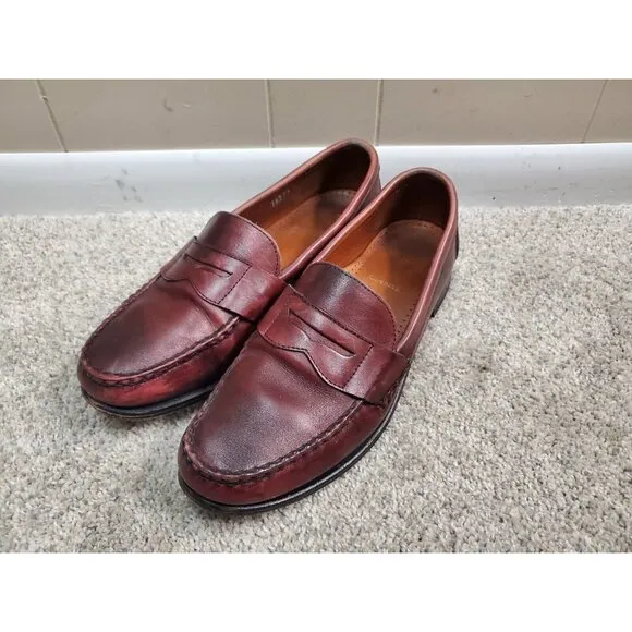 Allen Edmonds Cavanaugh Mens 12 D Brown Leather Penny Loafers Dress Casual Shoes