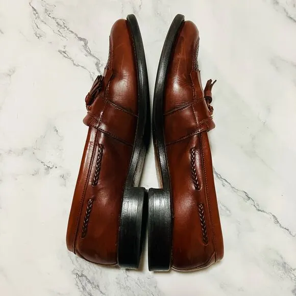 Allen Edmonds Cody Loafers Mens 11B Narrow Kiltie Tassel Weave Chili Leather