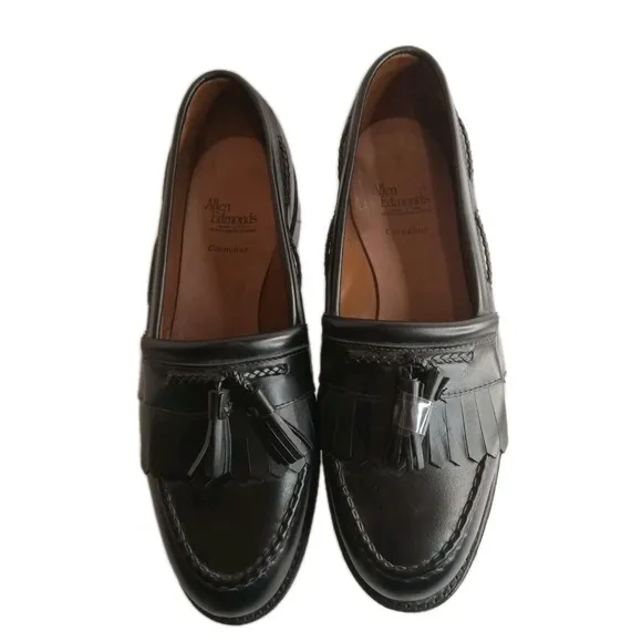 Allen Edmonds Cornelius Kiltie Black Leather Tasseled Men's Loafer Size 10D NWOB